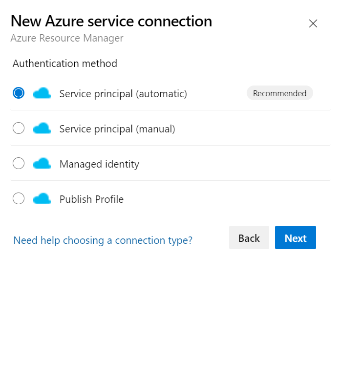Set Up New Service Connection - Azure DevOps