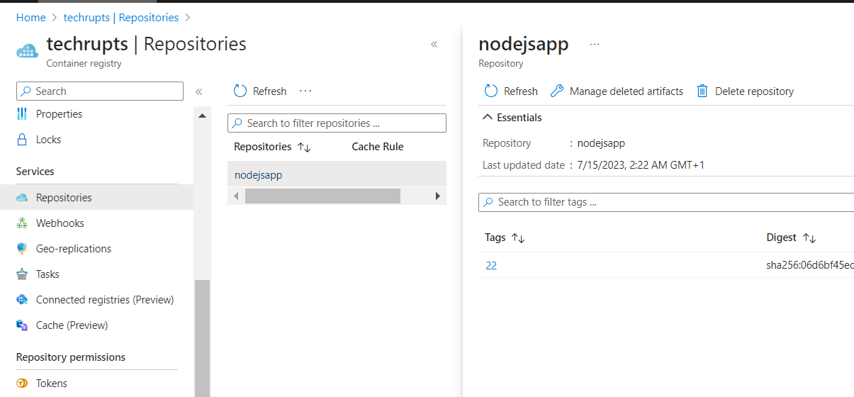 Published Image to Container Registry from Azure Pipelines
