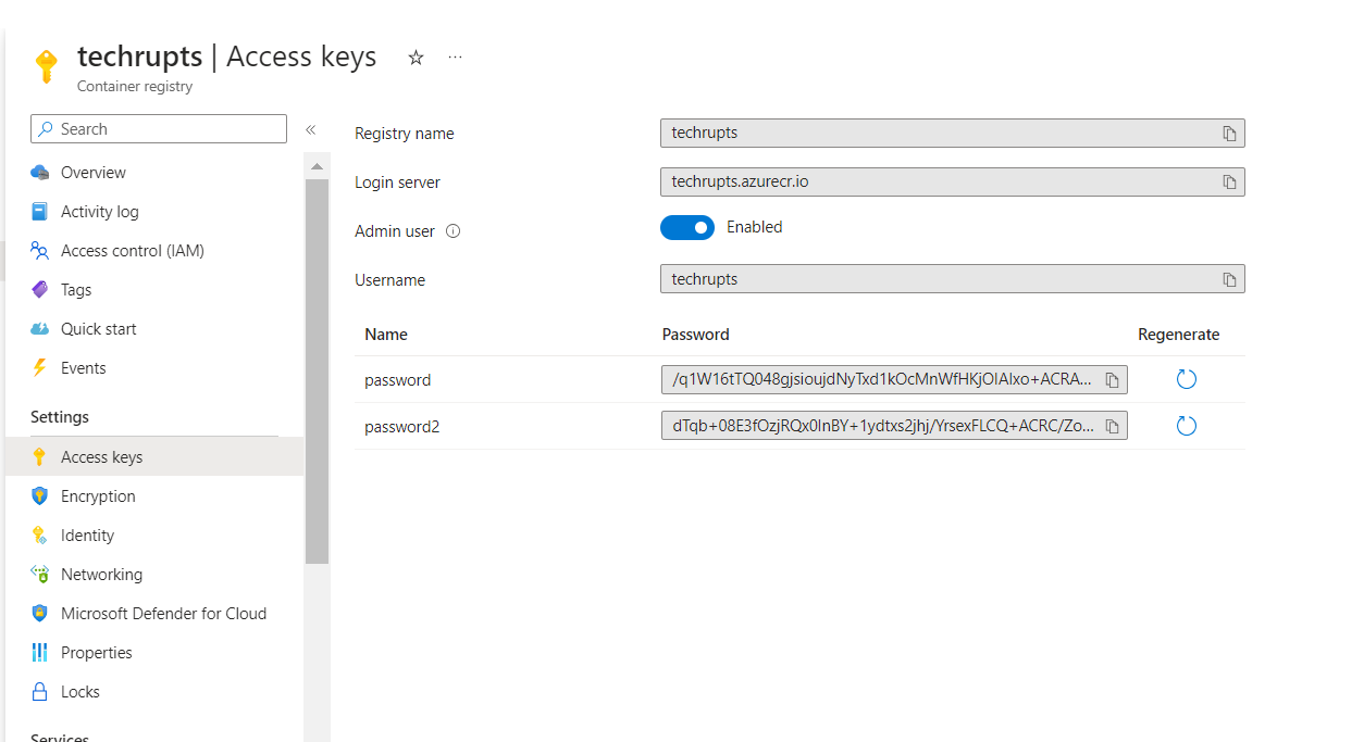 Enable Access to the container registry.