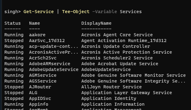 PowerShell Tee-object Variable Command