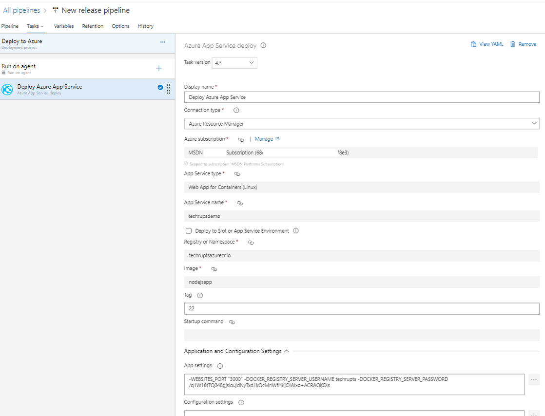 Release Pipeline set up on Azure DevOps