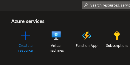 Azure Create a new resource